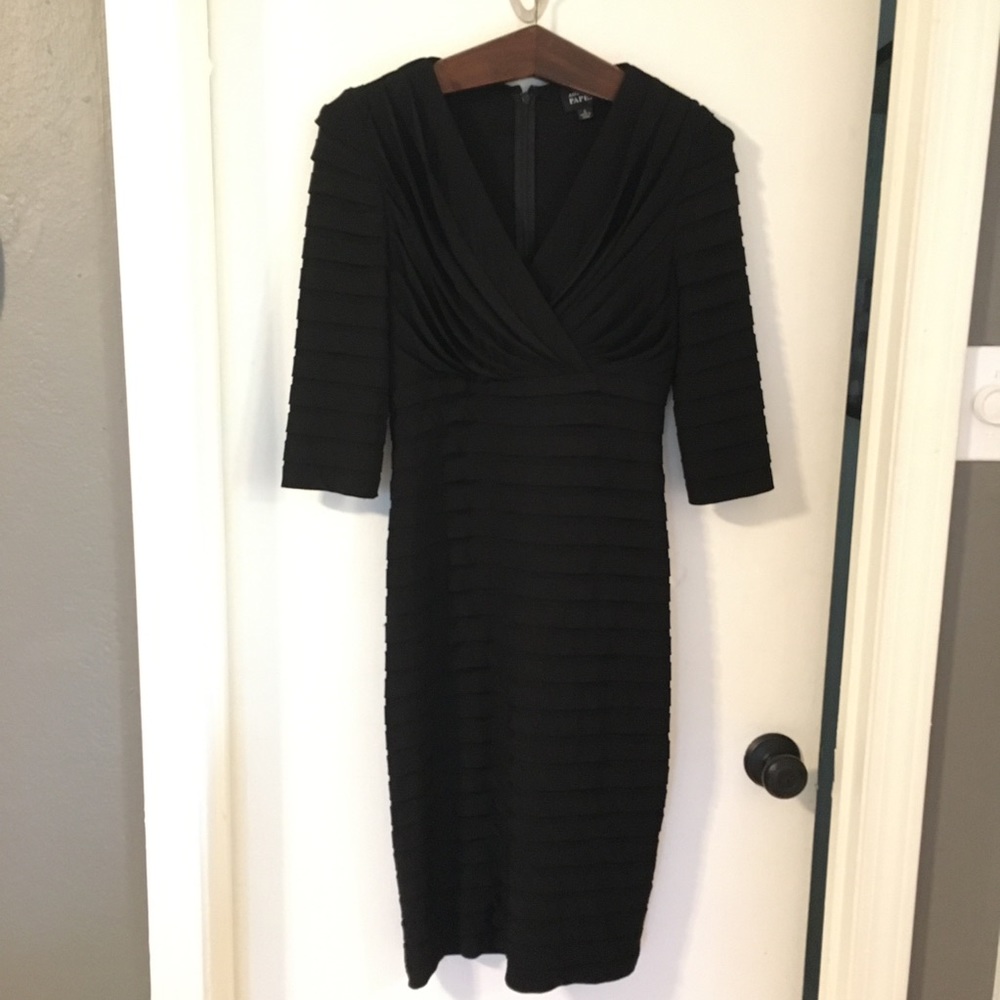 Adrianna Papell Black Tiered Dress size 4
